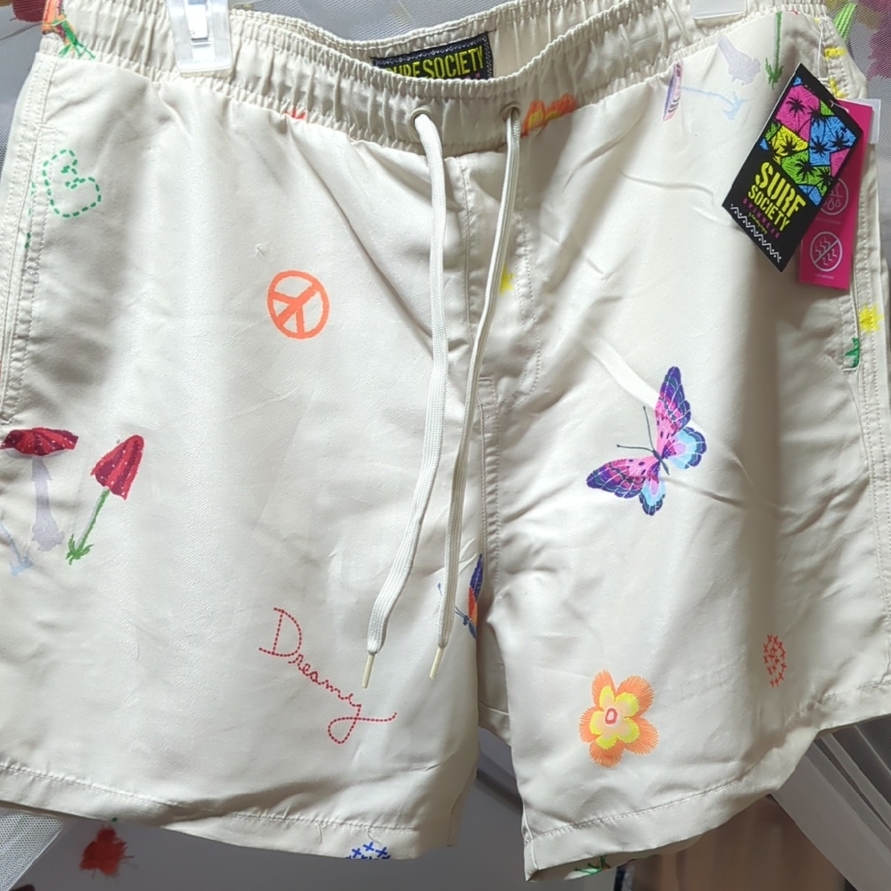 Drill Company Clothing Mens Graphic Swim Trunks